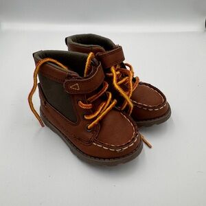 Carter's Toddler Boy Size 6 Brown High Top Boots with Gold Laces